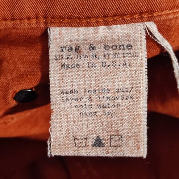 rag & bone jean jeggings women's size 26 rusty orange stretchy - Picture 9 of 14